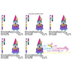 Gnome With Flowers-1 Embroidery Design Pattern-2