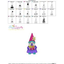 Gnome With Flowers-1 Embroidery Design Pattern-3