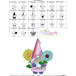 Gnome With Flowers-2 Embroidery Design Pattern-3