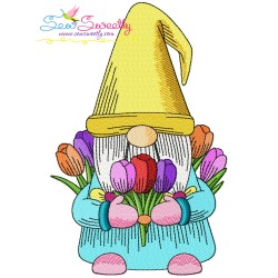 Gnomes With Flowers Embroidery Design Bundle-9