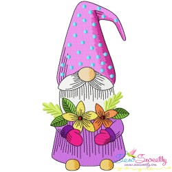 Gnomes With Flowers Embroidery Design Bundle-11