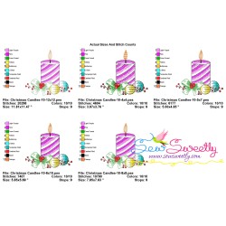 Christmas Candle-10 Light Fill Embroidery Design Pattern-2