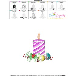 Christmas Candle-10 Light Fill Embroidery Design Pattern-3