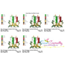 Christmas Candles-9 Light Fill Embroidery Design Pattern-2