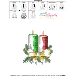 Christmas Candles-9 Light Fill Embroidery Design Pattern-3