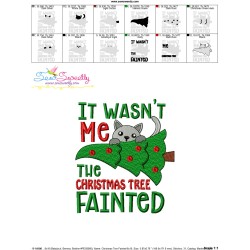 Christmas Tree Fainted Lettering Embroidery Design Pattern-3