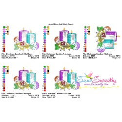 Christmas Candles-7 Light Fill Embroidery Design Pattern-2