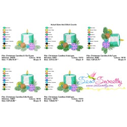 Christmas Candle-5 Light Fill Embroidery Design Pattern-2