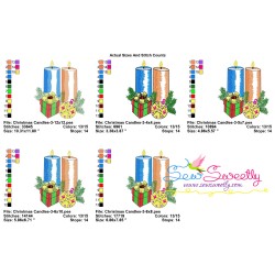 Christmas Candles-3 Light Fill Embroidery Design Pattern-2