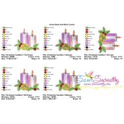 Christmas Candles-1 Light Fill Embroidery Design Pattern-2