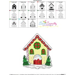 Christmas House-5 Embroidery Design Pattern-3