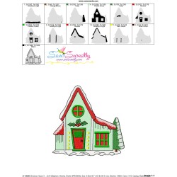 Christmas House-3 Embroidery Design Pattern-3