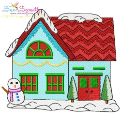 Christmas Houses Embroidery Design Bundle-5