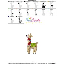 Christmas Llama-4 Embroidery Design Pattern-3