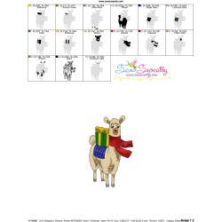 Christmas Llama-3 Embroidery Design Pattern-3