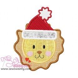 Christmas Lion Face Applique Design Pattern-1