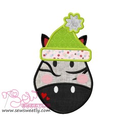 Christmas Zebra Face Applique Design Pattern-1