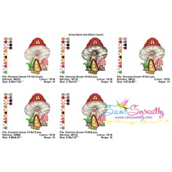 Gnome Mushroom House-10 Embroidery Design Pattern-2