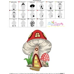 Gnome Mushroom House-10 Embroidery Design Pattern-3