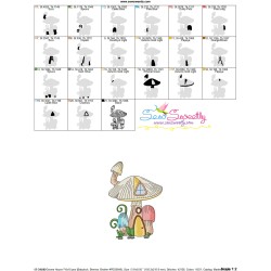 Gnome Mushroom House-7 Embroidery Design Pattern-3