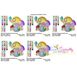 Gnome Mushroom House-6 Embroidery Design Pattern-2