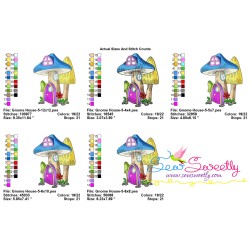 Gnome Mushroom House-5 Embroidery Design Pattern-2