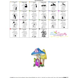 Gnome Mushroom House-5 Embroidery Design Pattern-3