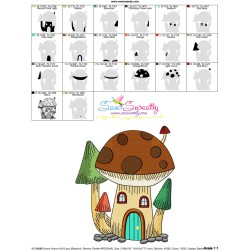 Gnome Mushroom House-4 Embroidery Design Pattern-3