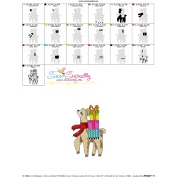 Christmas Llama-2 Embroidery Design Pattern-3
