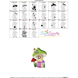 Gnome Mushroom House-3 Embroidery Design Pattern-3