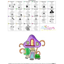 Gnome Mushroom House-2 Embroidery Design Pattern-3