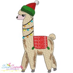 Christmas Llamas Embroidery Design Bundle-4