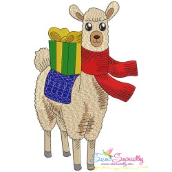 Christmas Llamas Embroidery Design Bundle-5