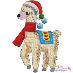Christmas Llamas Embroidery Design Bundle-7