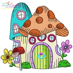 Gnome Mushroom Houses Embroidery Design Bundle-2