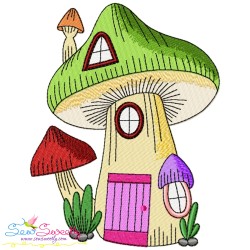 Gnome Mushroom Houses Embroidery Design Bundle-6