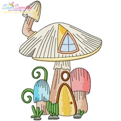 Gnome Mushroom Houses Embroidery Design Bundle-9