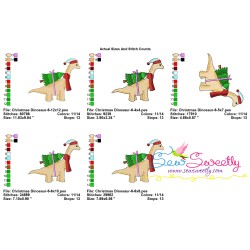 Christmas Dinosaur-6 Embroidery Design Pattern-2