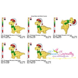 Christmas Dinosaur-3 Embroidery Design Pattern-2
