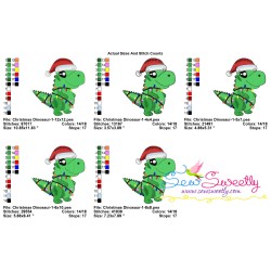 Christmas Dinosaur-1 Embroidery Design Pattern-2