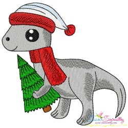 Christmas Dinosaurs Embroidery Design Bundle-4