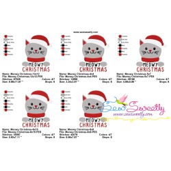 Meowy Christmas Cat Embroidery Design Pattern-2
