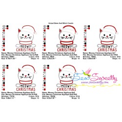 Meowy Christmas Cat Applique Design Pattern-2