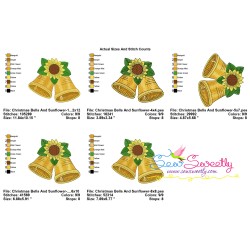 Christmas Bells And Sunflower Embroidery Design Pattern-2