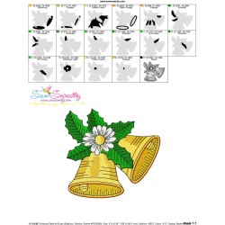 Christmas Bells And Daisy Embroidery Design Pattern-3