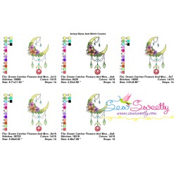 Dream Catcher Flowers And Moon-10 Embroidery Design Pattern-2