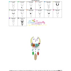 Dream Catcher Flowers And Moon-9 Embroidery Design Pattern-3