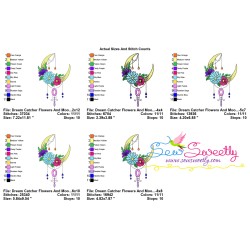 Dream Catcher Flowers And Moon-8 Embroidery Design Pattern-2