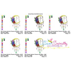 Dream Catcher Flowers And Moon-6 Embroidery Design Pattern-2