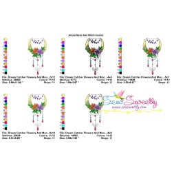 Dream Catcher Flowers And Moon-5 Embroidery Design Pattern-2